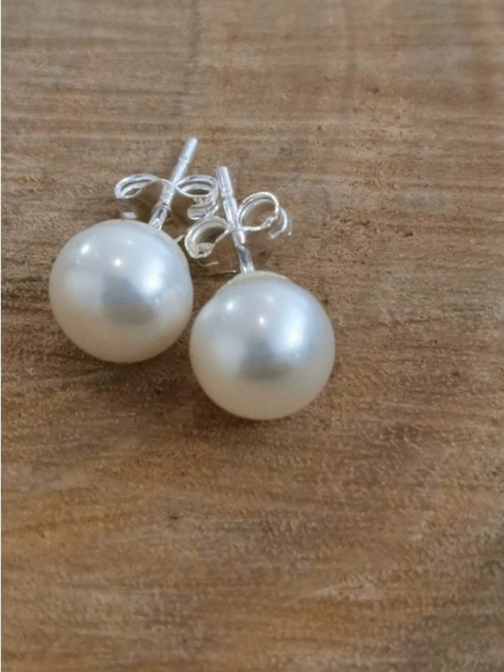 Fresh Water  White Pearl Stud Earrings - Women Jewelry
